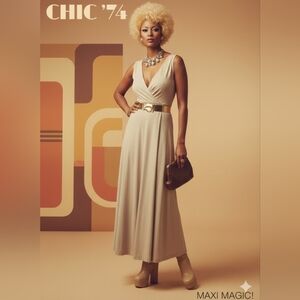 1970's ALISON AYRES Slinky Maxi Dress